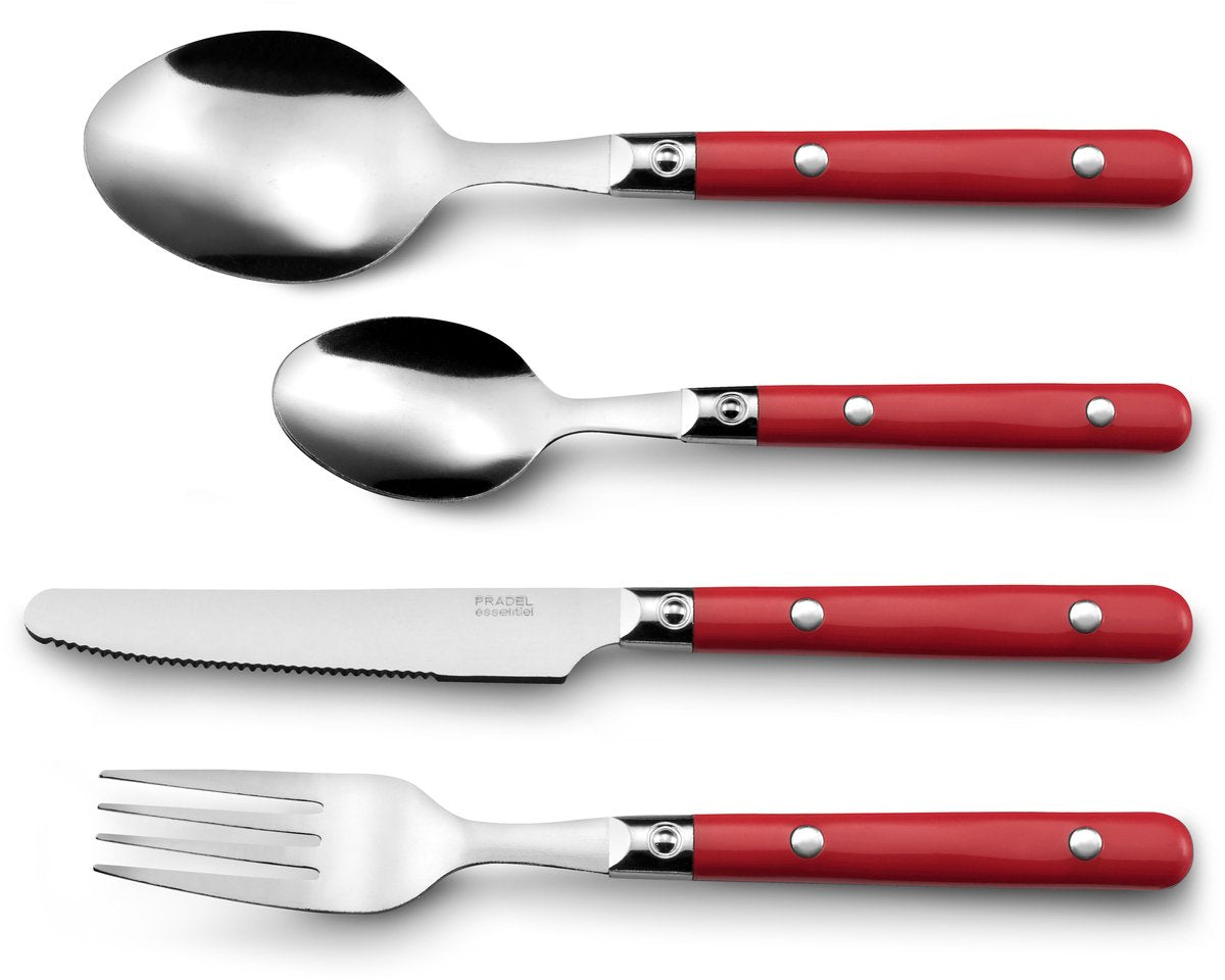 Amefa bestekset saxo rood tweekleurig 16 onderdelen (25 cm)