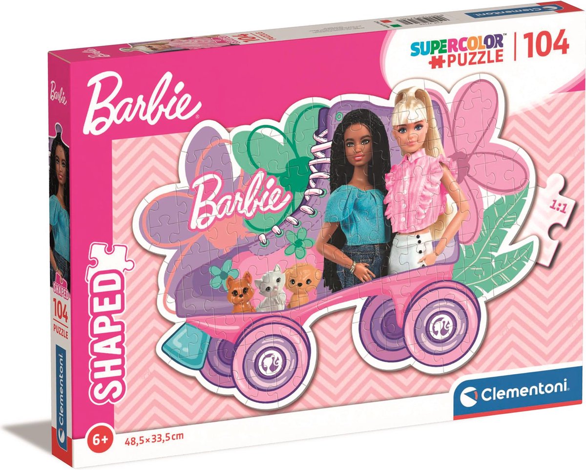 Clementoni Legpuzzel Super Color – Barbie Rolschaats, 104.
