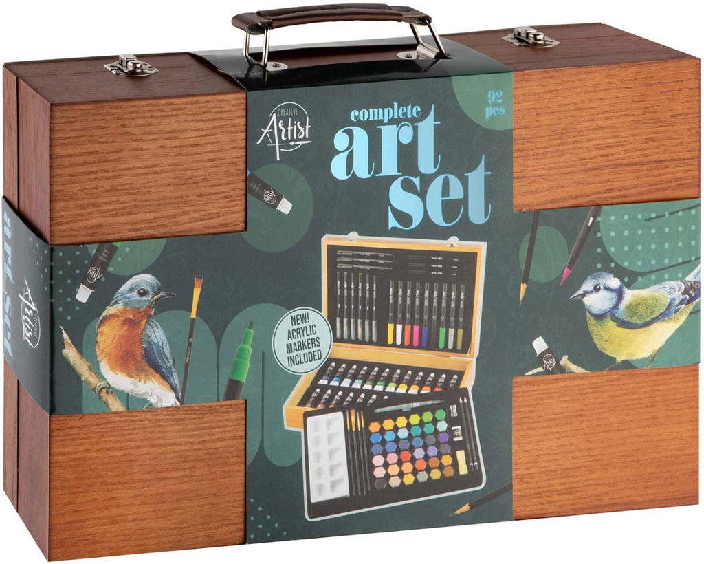 Creative Craft Group Luxuriöser Zeichenkasten aus Holz – 92 Teile