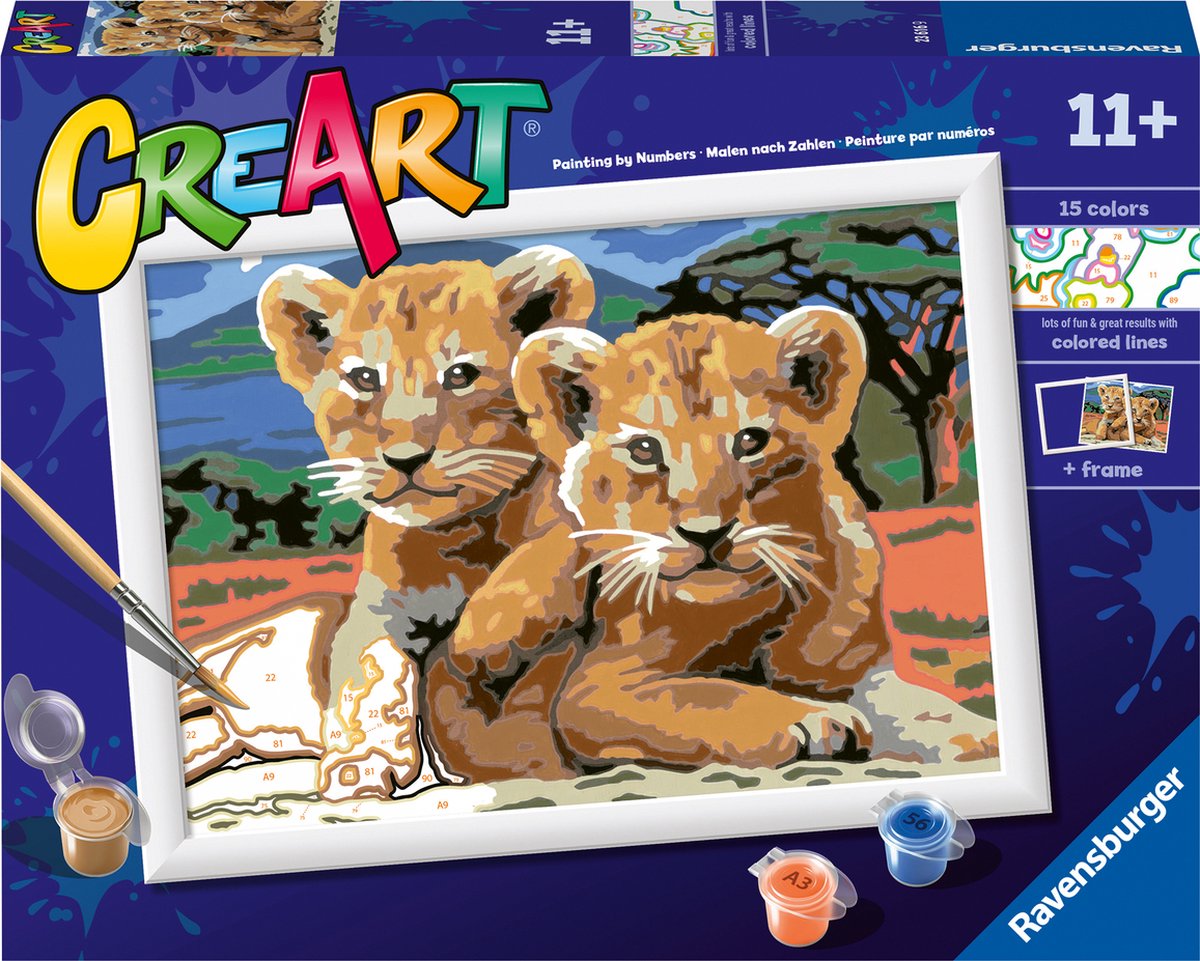 Ravensburger Creart Malen nach Zahlen – Kleine Löwenjunge