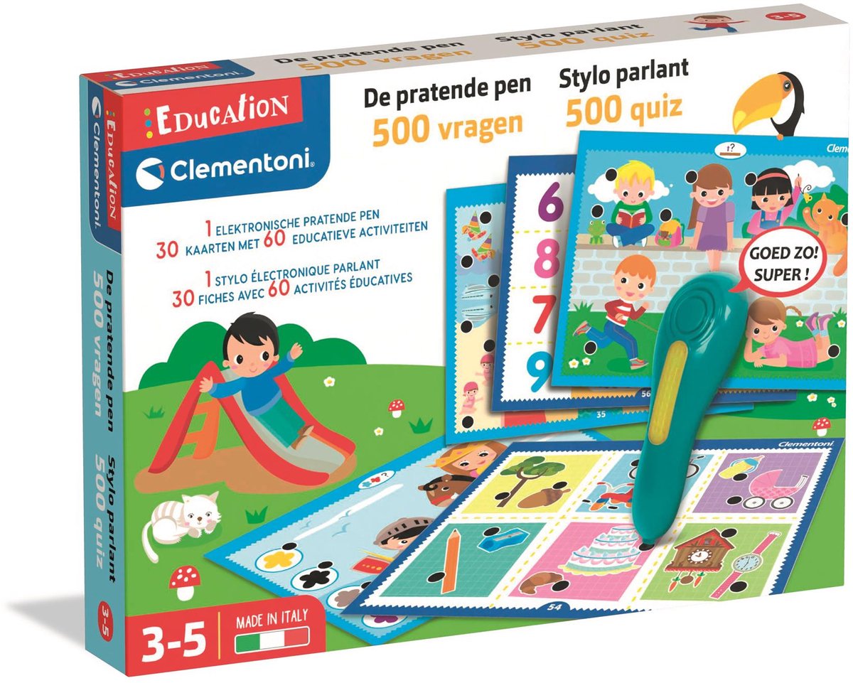 Clementoni-Bildung – sprechender Stift, 500-Fragen-Quiz