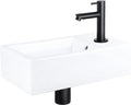 Differnz force fonteinset - keramiek - kraan recht mat zwart - 40 x 22 x 11.5 cm
