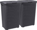 Curver style wasmand met deksel - 60l - 2 stuks - antraciet
