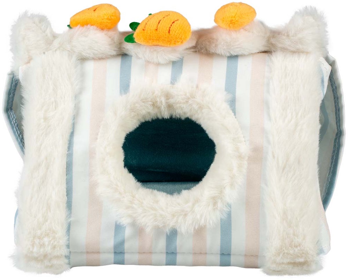 Duvo plus playtime knaagdierenhuisje striped triangle - pluche huisje voor cavia en hamster - uitneembaar kussen - m 30x25x23cm