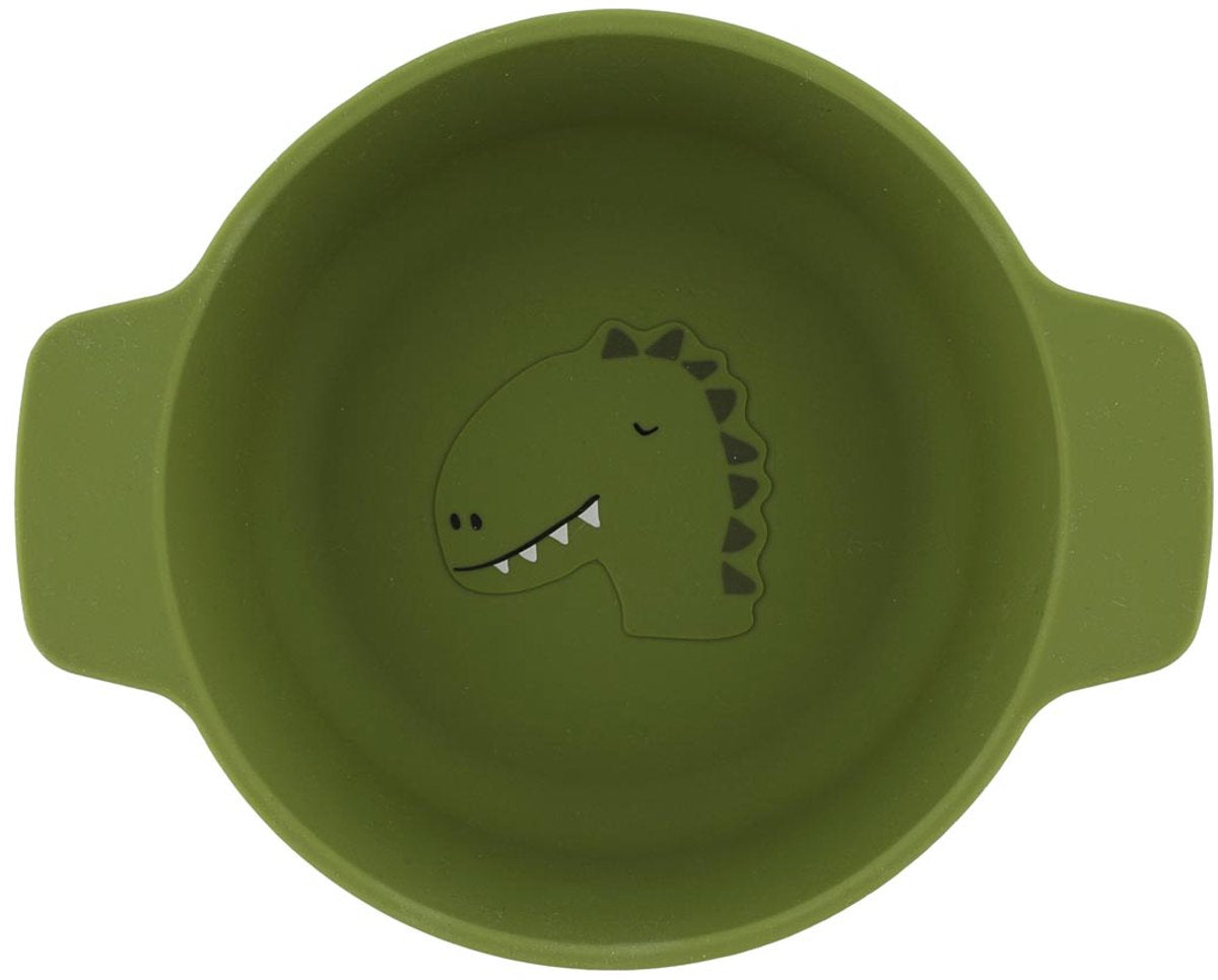 Trixie siliconen kom mr. dino - kinderservies - 100% food grade silicone -vaatwas en microgolf bestendig