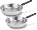 Brabantia enjoyment koekenpannenset ø 24cm ø 28cm - premium - rvs - 90% gerecycled - pfas-vrij - inductie geschikt