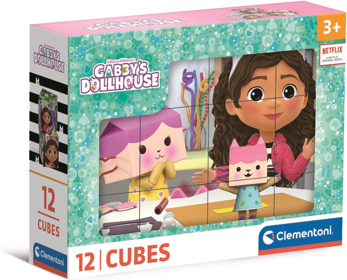 Clementoni Blockpuzzle Gabbys Puppenhaus, 12 Teile.