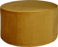 Woood sara poef laag - velvet - oker - 36x60x60