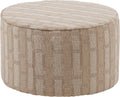 Woood sarli poef laag dessin - chenille - naturel beige - 36x60x60