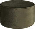 Woood sara poef laag - velvet - warm groen - 36x60x60