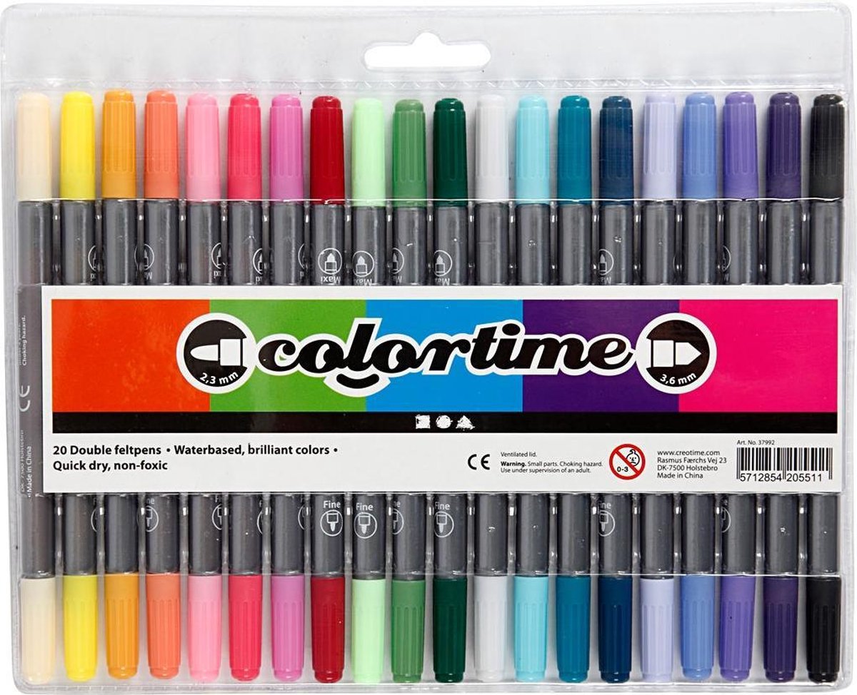 Creativ Company Doppelseitige Marker - extra Farben, 20 Stück.