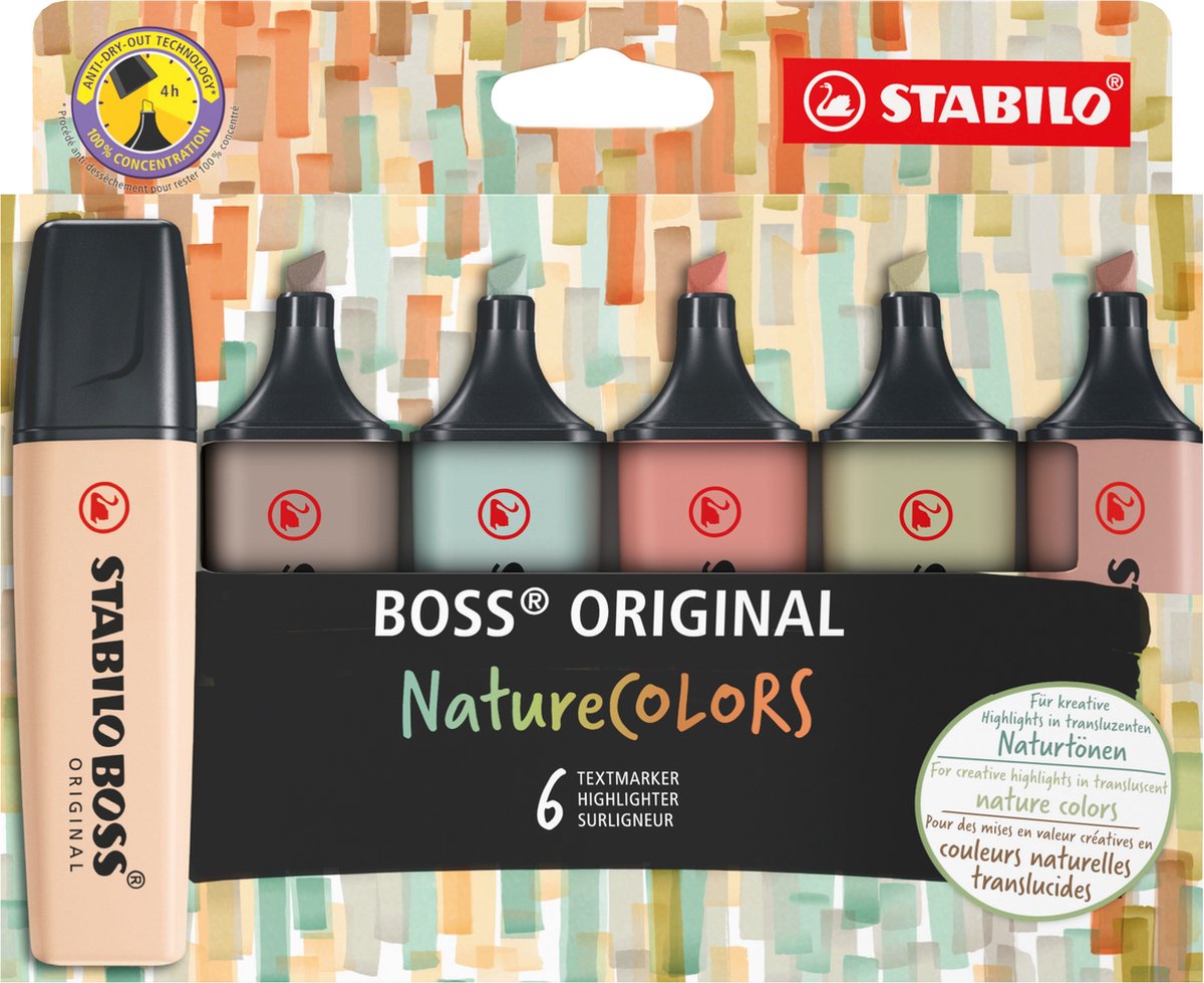 Stabilo Boss Original - Textmarker - 6er-Set - Naturfarben