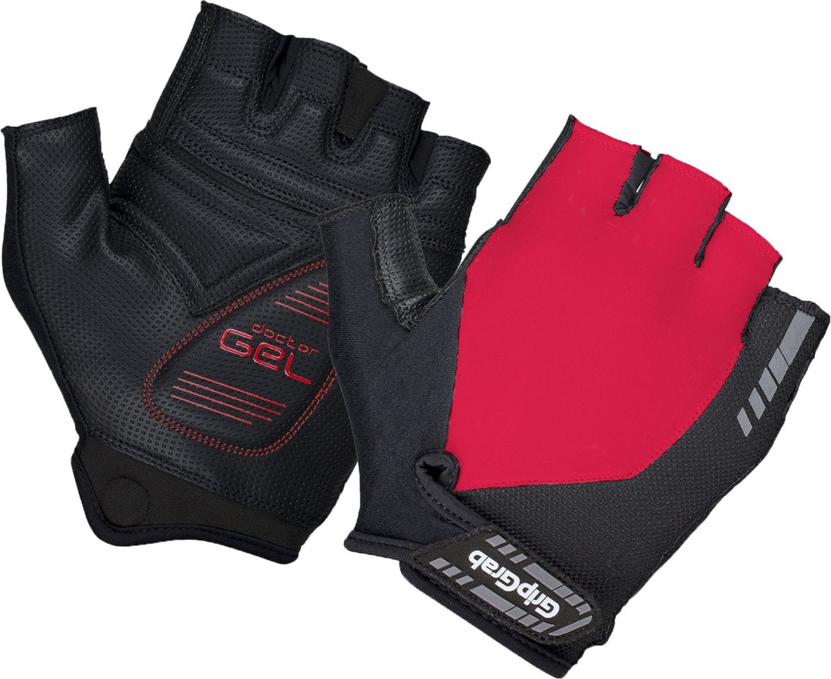 Gripgrab - progel padded korte vinger zomer fietshandschoenen wielrenhandschoenen met padding - rood - unisex - maat m