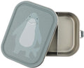 Trixie brooddoos groot - mr. shark - rsv lunchbox voor kinderen - makkelijk te openen broodtrommel - 2 vakken - grijs - haai - rvs