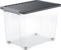 Rotho core plus opbergboxen - afsluitbaar - set van 4 - stapelbaar - 65 ltr