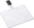 Europel badgehouder strip + clip – 90 x 60 mm – transparant – open – 24 stuks