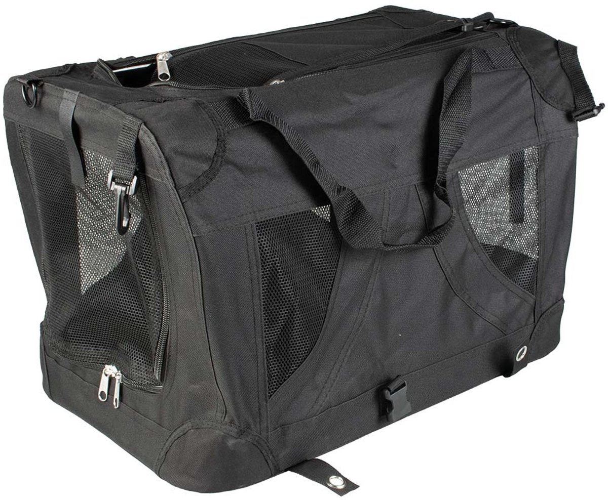 Duvo plus buddies on the go! reistas click go - opvouwbare draagtas voor honden tot 18 kg - l 71x51x51cm - zwart
