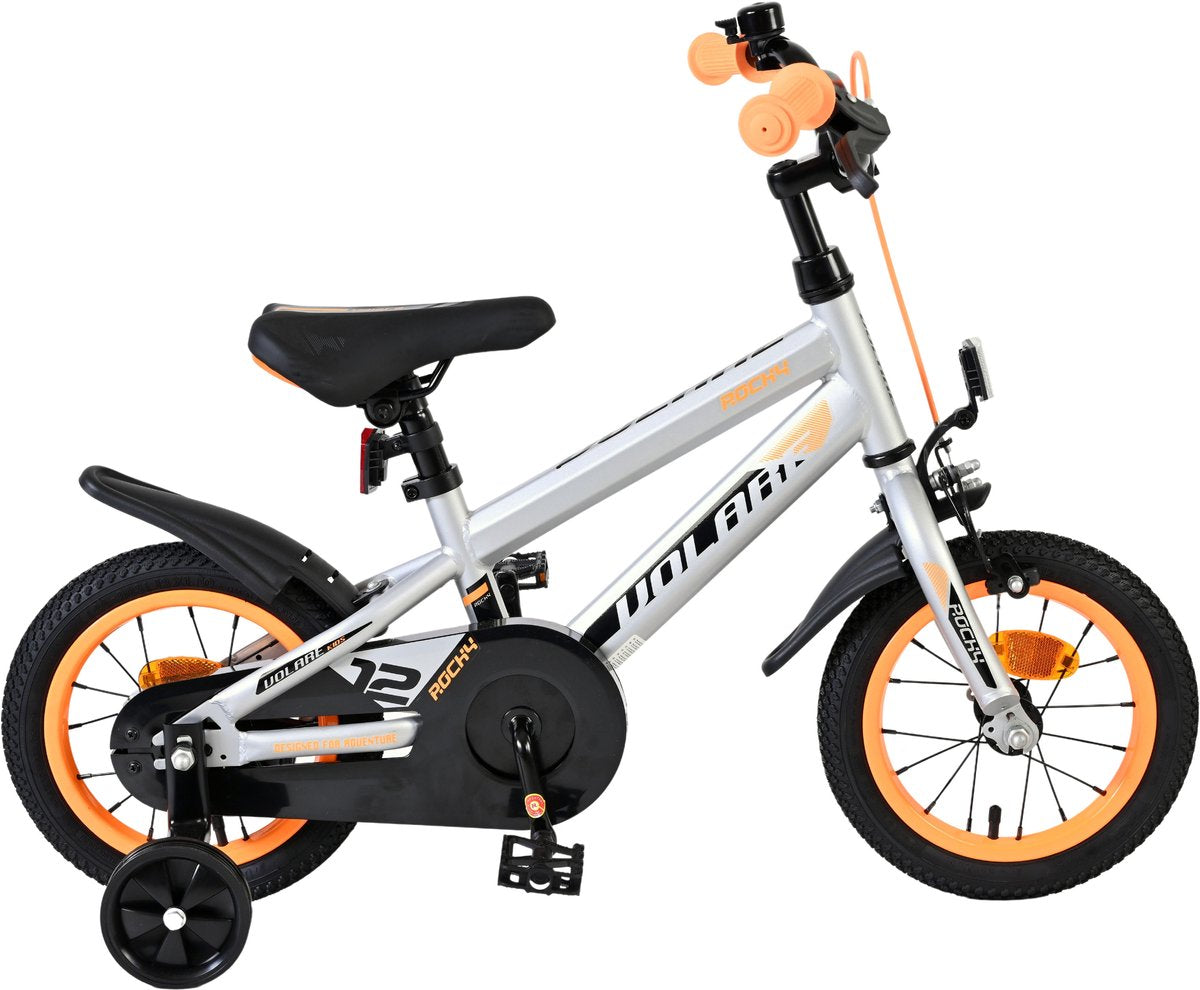Volare Rocky Kinderfahrrad - Jungen - 12 Zoll - Grau