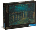 Clementoni legpuzzel kunstwerken sterrennacht boven de rhône, 1000st.