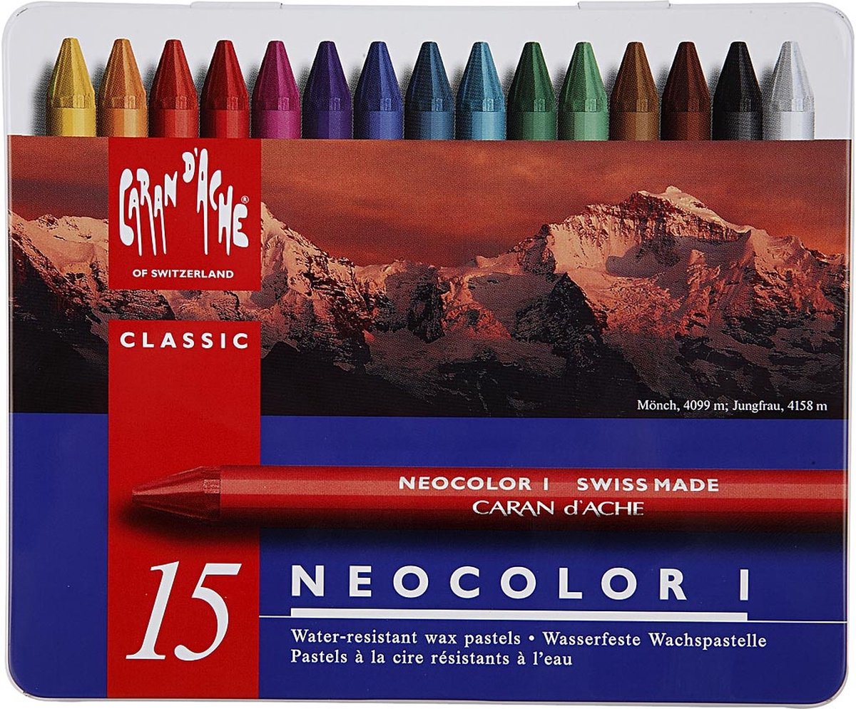Caran d'ache neocolor i neocolor 1 waskrijten 15 stuks