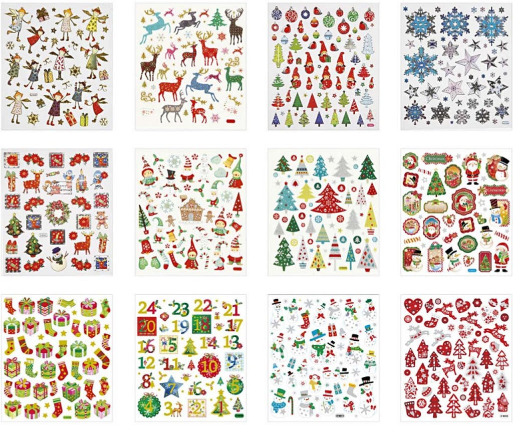 Creativ Company Sticker-Set Weihnachten, 12 Bögen