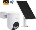 Ezviz hb8 lite 4g wifi 6 kit – 2k+ -ptz beveiligingscamera 5w zonnepaneel – 360° vision - ai detectie - kleur nachtzicht – sirene spotlight- geen maandkosten