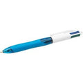 Bic 4 kleuren grip balpen - vier schrijfkleuren - zwart blauw rood groen - 1 stuk - medium punt 1 mm