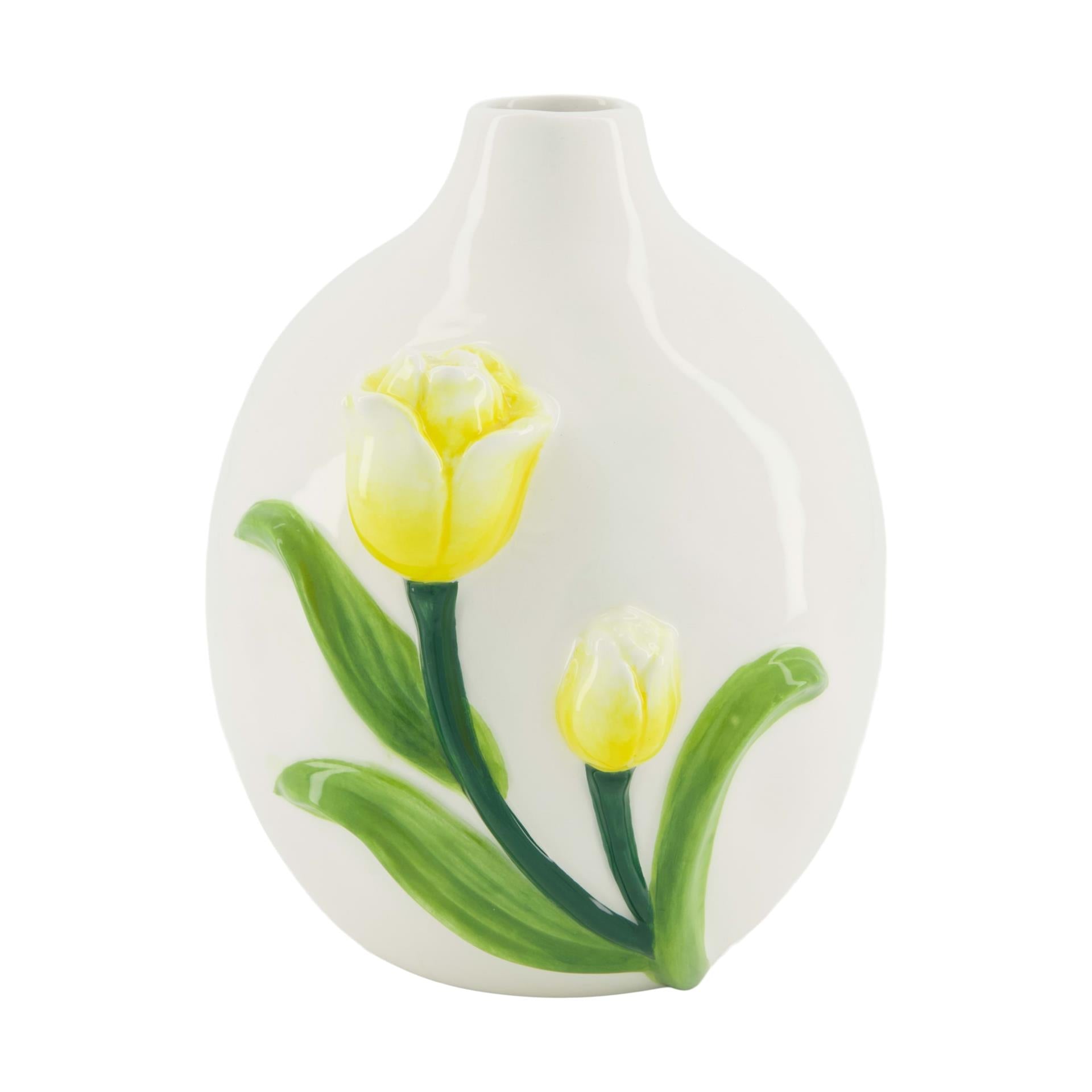 Dijk natural collections vaas keramiek met tulp h17,4cm