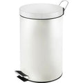 V-part - pedaalemmer 12 liter - steel - wit - prullenbak