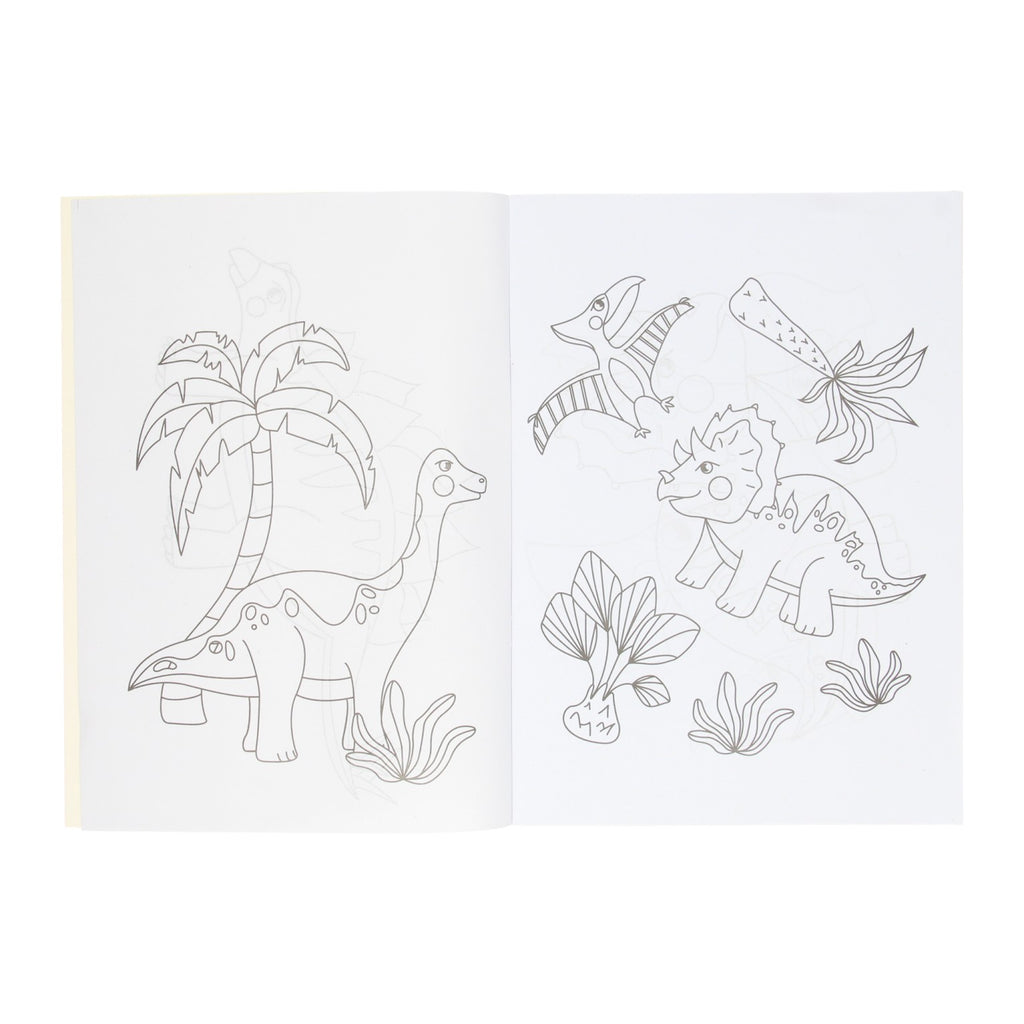 Duckiez kleurboek met stickervel dinosaurus