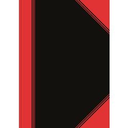 Merkloos sans marque notitieboek harde kaft zwart rood a4 lijn 60gr 96vel