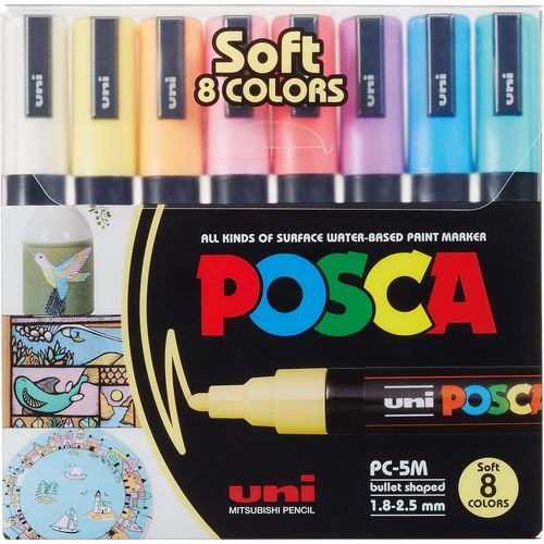 Pk8 lakmarker posca kleurenassortiment pc-5m