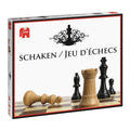 Jumbo schaken 1 kartonnen bord (30x30cm) met 32 houten stukken.