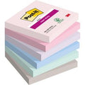 Post-it super sticky notes soulful, 90 vel, ft 76 x 76 mm, geassorteerde kleuren, pak van 6 blokken