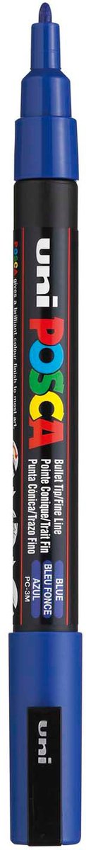 Uni Posca pc3m Acrylmarker, dunkelblau – runde Spitze bis 1,3 mm