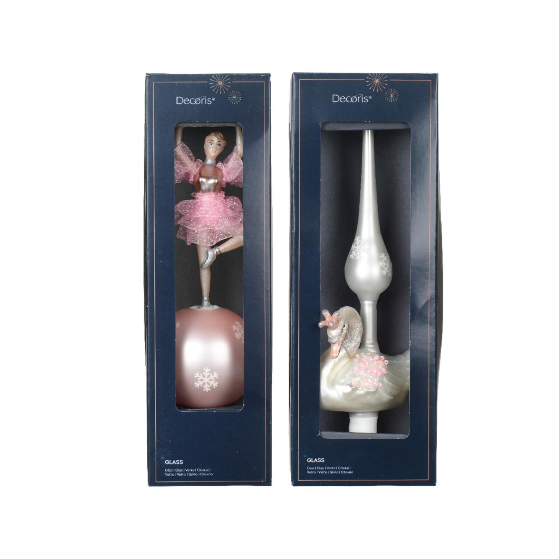 Decoris piek ballerina zwaan glas 29cm