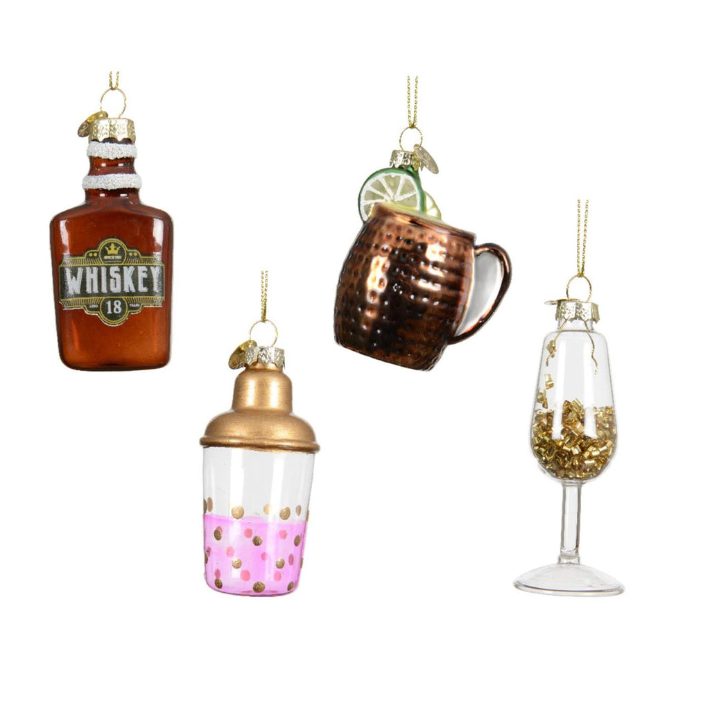 Decoris kersthanger drankfles glas ø8,5cm