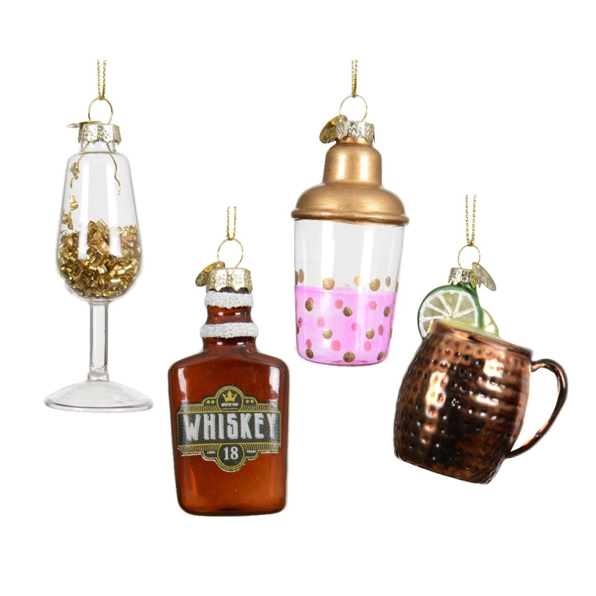 Decoris kersthanger drankfles glas ø8,5cm