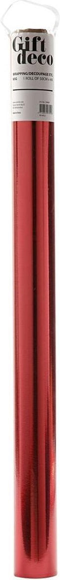 Creativ company creotime cadeaupapier 50 cm 4 m 65 g metallic rood