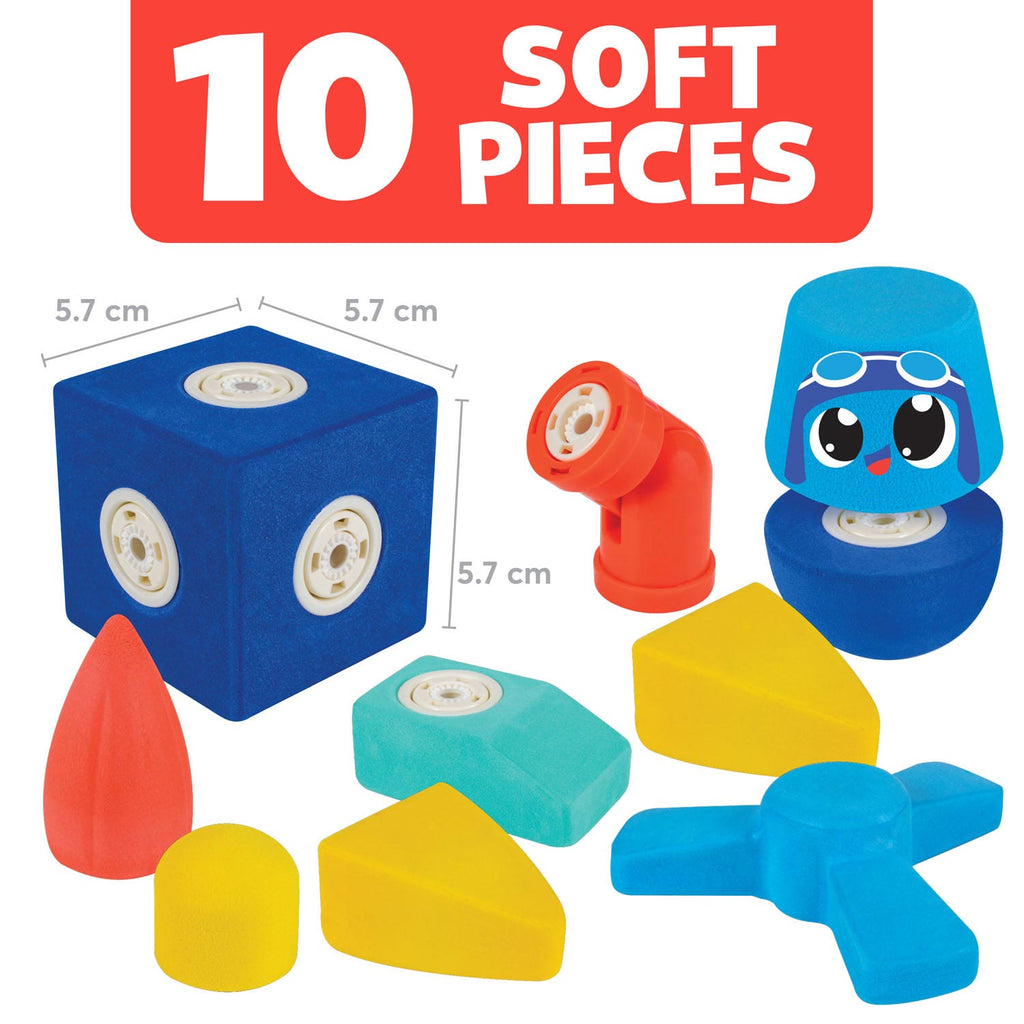 Blockaroo magnetische foam blokken vliegtuig box, 10dlg.