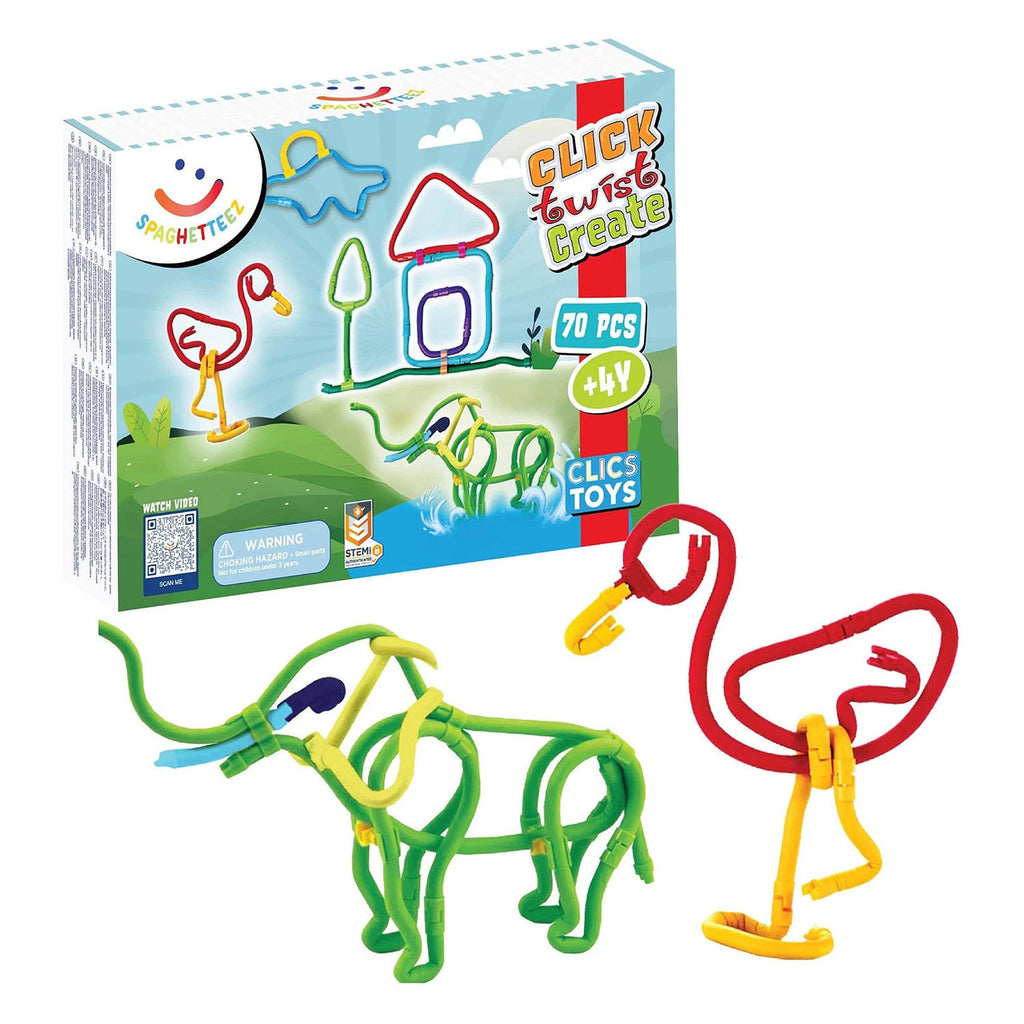 Spaghettiez 3D Art Flexible Baustäbe, 70 Stück.
