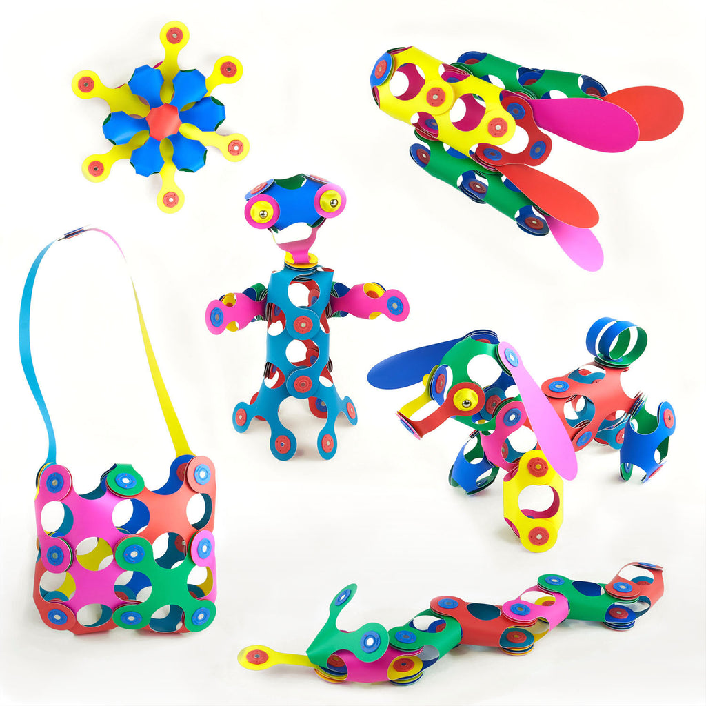 Clixo Magnetisches Bauspielzeug Regenbogen-Pack, 42 ​​Teile.