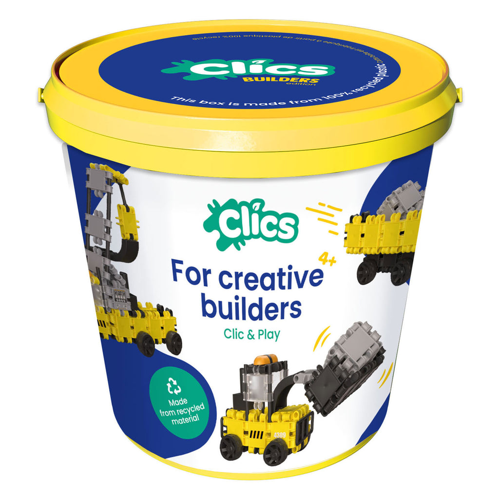 Clics builders 5-in-1 bouwblokken– duurzaam speelgoed gemaakt van gerecycleerde kunststof- bouwset 5 in 1 - speelgoed 4,5,6,7,8 jaar jongens en meisjes- educatief speelgoed- montessori speelgoed- constructie speelgoed