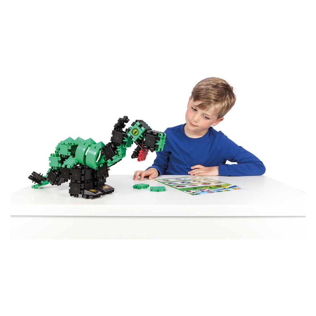 Clics dino world 6-in-1 bouwblokken– duurzaam speelgoed gemaakt van gerecycleerde kunststof- bouwset 6 in 1 - speelgoed 4,5,6,7,8 jaar jongens en meisjes- educatief speelgoed- montessori speelgoed- constructie speelgoed