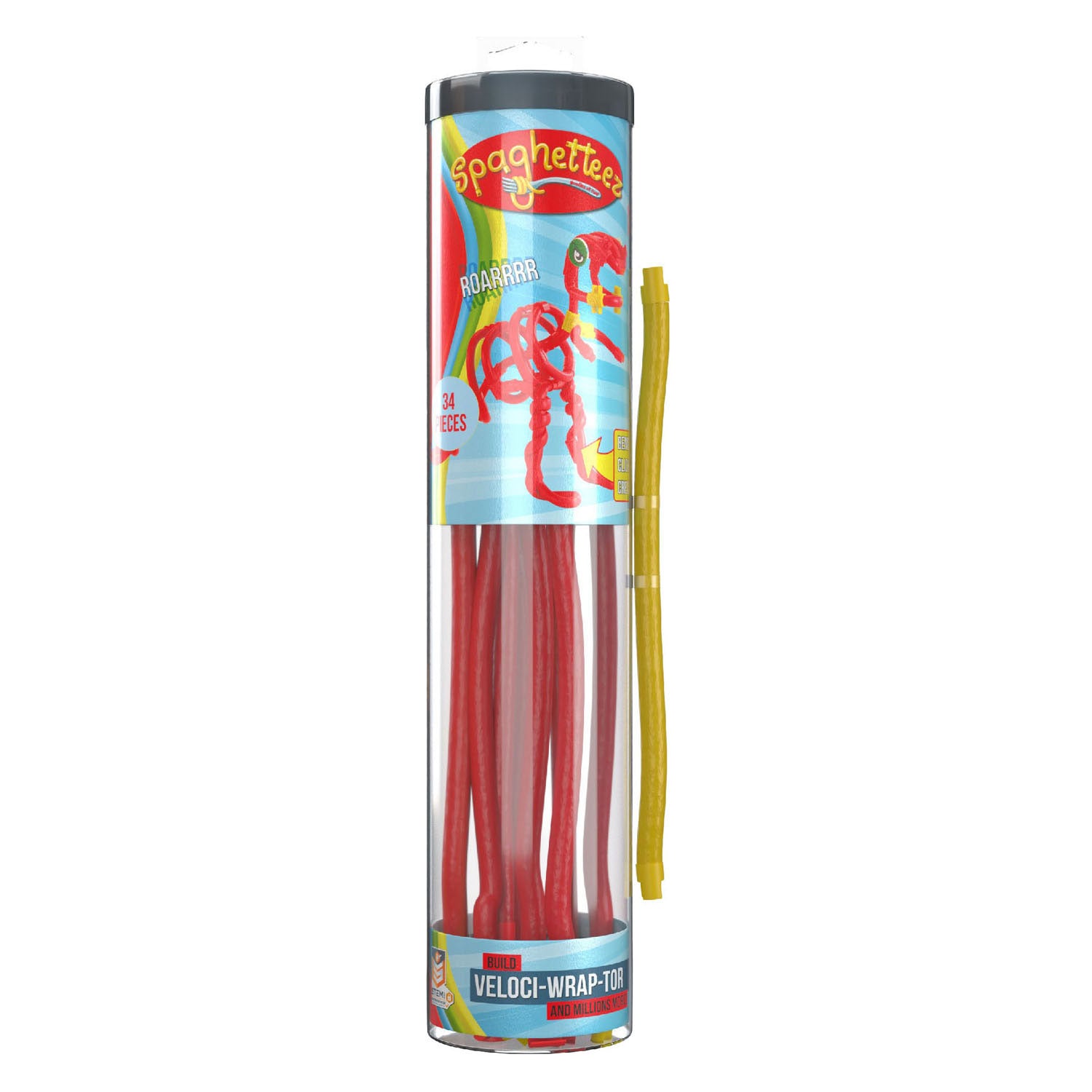 Clics Spaghetteez Velociraptor flexible Baustäbe, 34dlg.