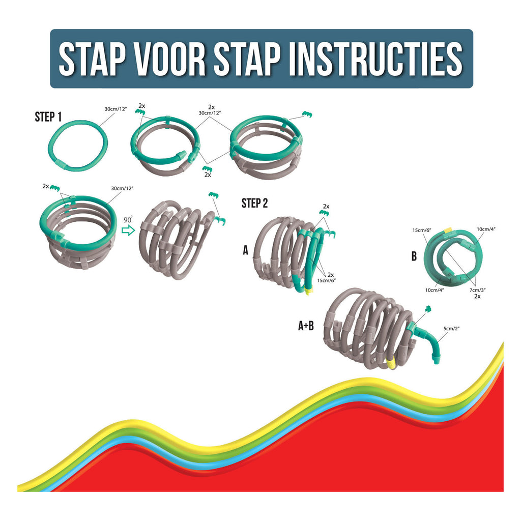 Clics Spaghetteez ele-flex olifant flexible Bouwstaafjes, 48dlg.