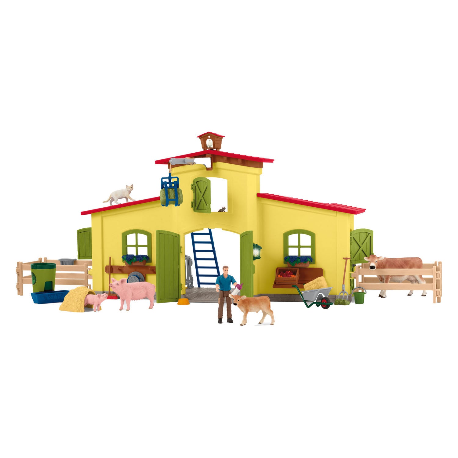 Schleich farm world - grote stal, geel speelfiguur