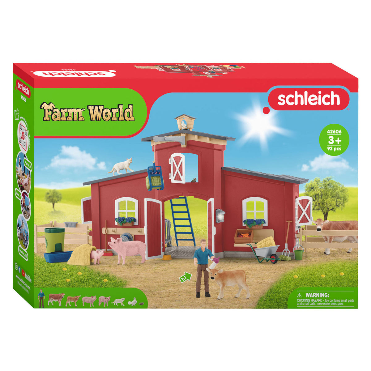 Schleich Bauernhofwelt Großer Stall Rot 42606