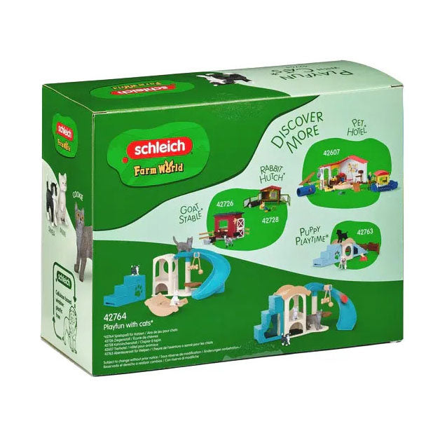 Schleich kattenspeelgoed speelset met krabpaal en wip.