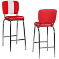 Barkruk wohnling american diner rood, wit 110 kg 400 x 380 x 1,100 mm